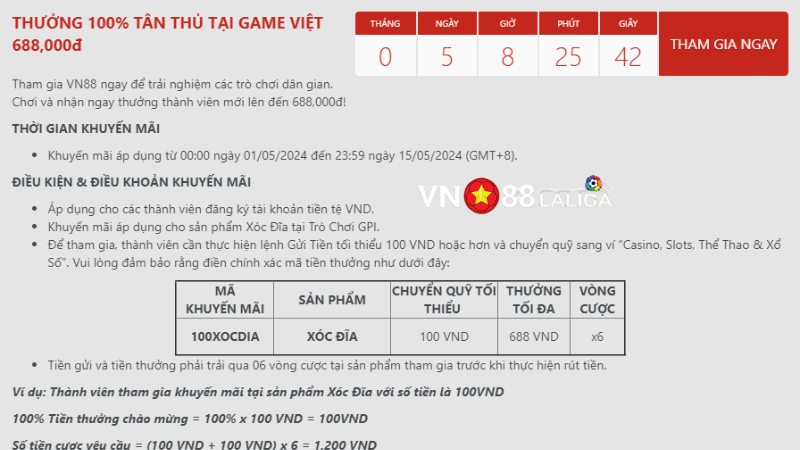 Thưởng 100% nạp lần đầu tại game Việt lên đến 688.000