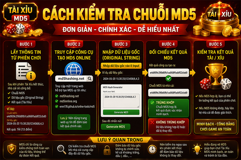 Hướng dẫn cách kiểm tra chuỗi MD5